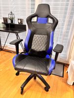 Gaming Stuhl, Bürostuhl Schwarz/Blau Corsair T1 Race