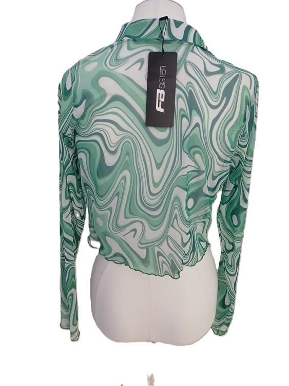 Camicette: Trendige Bluse grün gemustert Gr. L- transparent – Nuovo e nell'imballaggio originale da Glattbrugg venduto da majuska01 3