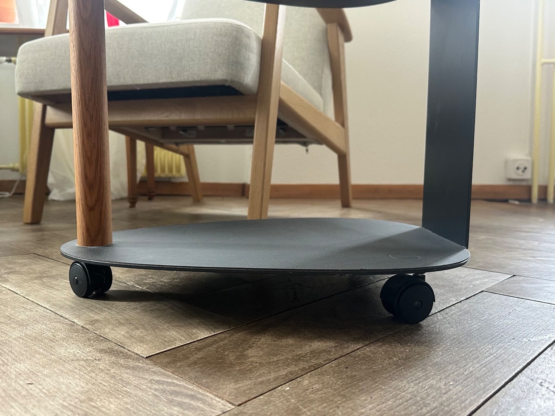 Comodini: Design Beistelltisch schwarz/Holz mit Rollen – Usato da Zürich venduto da leo_pyh7 5