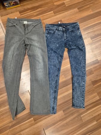 2 Jeans Hosen Grösse 38 Grey Stonewashed K28