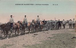 Scènes de manoeuvres - Attelage d'Artillerie