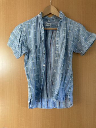 Jenni Hemd kurzarm blau mit Edelweiss Grösse 140