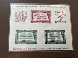 UNO NEW YORK 1955 Mi. 42-44 Block  ** Luxus  (955)