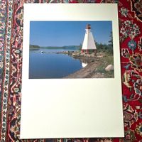 Tolle Offset-Lithografie "Leuchtturm Kidston Island/Kanada"