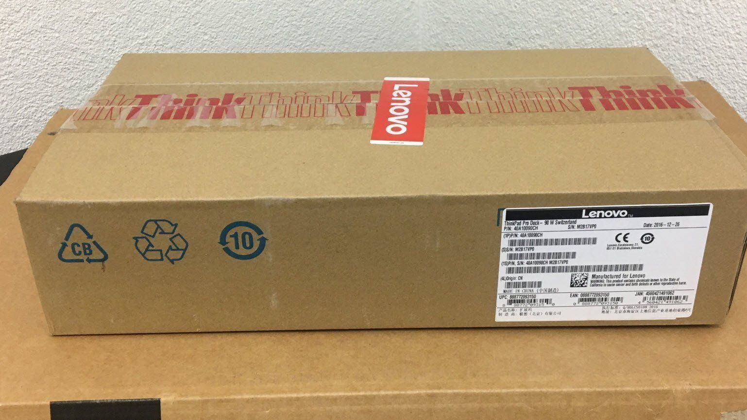 Lenovo Dockingstation: Lenovo ThinkPad Pro Dock Dockingstation, 40A10090CH – Neu und originalverpackt aus Glattbrugg von copytron