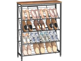 Metall Schuhregal schmal, 5-Stöckige Schuhablage vintage