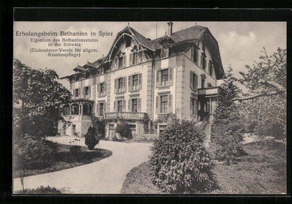 Cartoline postali: AK Spiez, Erholungsheim Bethanien, 1915 – Usato da Berlin venduto da bartko-reher