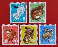 PRO JUVENTUTE SATZ TIERE 215 - 219 1966** POSTFRISCH