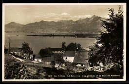 AK Le Bouveret, Vue générale et le Lac Leman, Pays de Montre