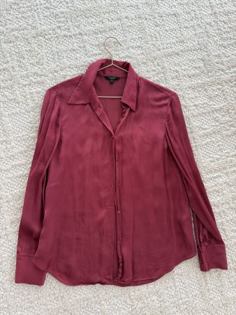 Massimo Dutti Seidenbluse, Gr. 34, Weinrot, Top Zustand