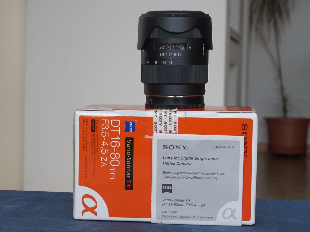 Objectif Sony Zeiss 16-80 Mm F/3.5-4.5 Vario-Sonnar T* DT – Monture A – Bon état