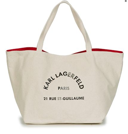 KARL LAGERFELD RUE ST GUILLAUE CANVAS TOTE BAG