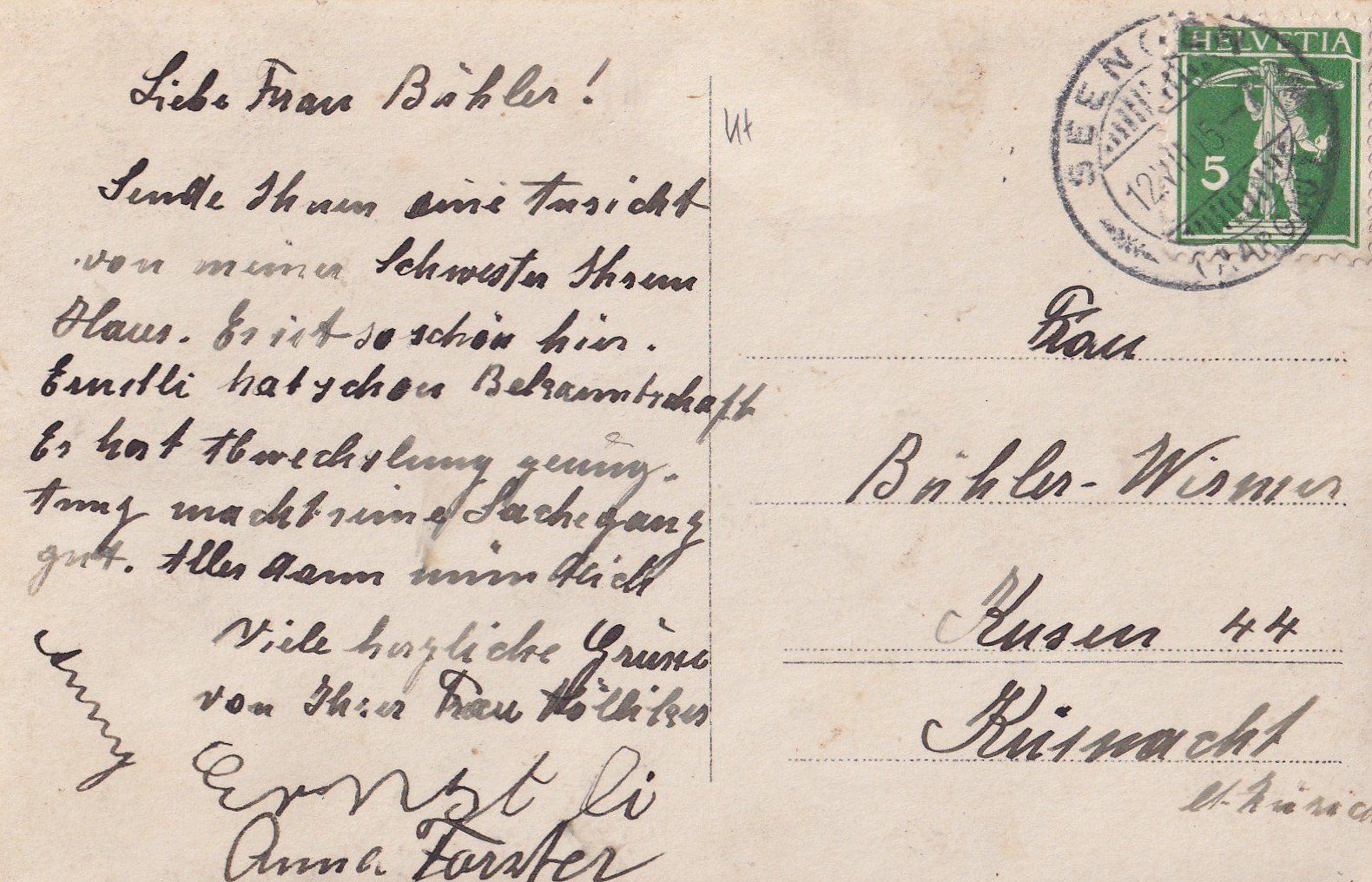 Cartoline postali: Seengen Teilansicht Privataufnahme – Usato da Olten venduto da clotaldi 1