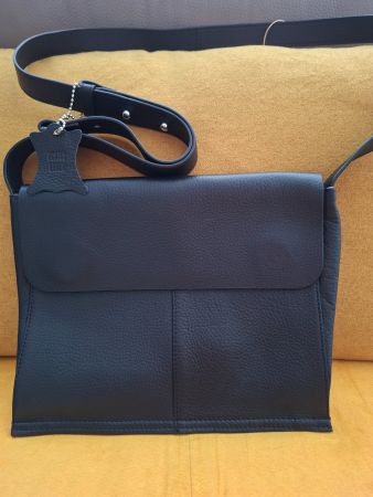 Sac bandoulière en cuir noir de qualité pour homme 🍂