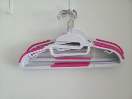 Set Kleiderbügel, 10 Stk. Weiss/Pink, Top Zustand!
