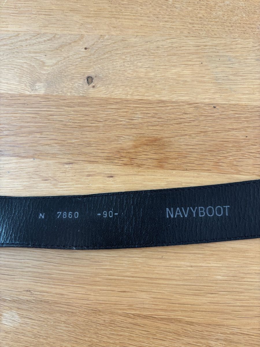 Navyboot Gürtel: Navyboot Schwarzer Ledergürtel Strassschnalle, Grösse 90 cm – Neu (gemäss Beschreibung) aus Basel von toka2007 3