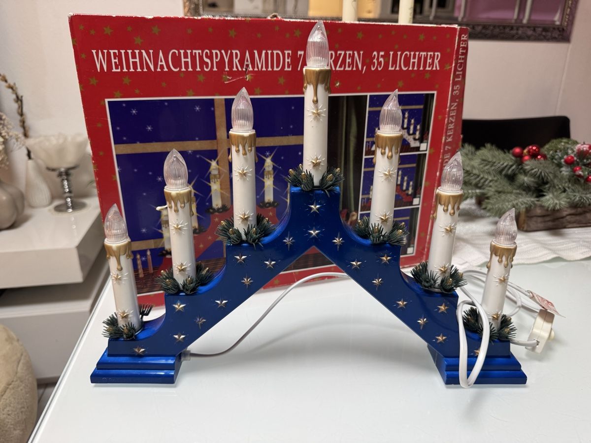 Tutte le decorazioni: Weihnachtspyramide mit 7 Kerzen, 35 Lichten – Nuovo (secondo la descrizione) da chur venduto da merygori 1