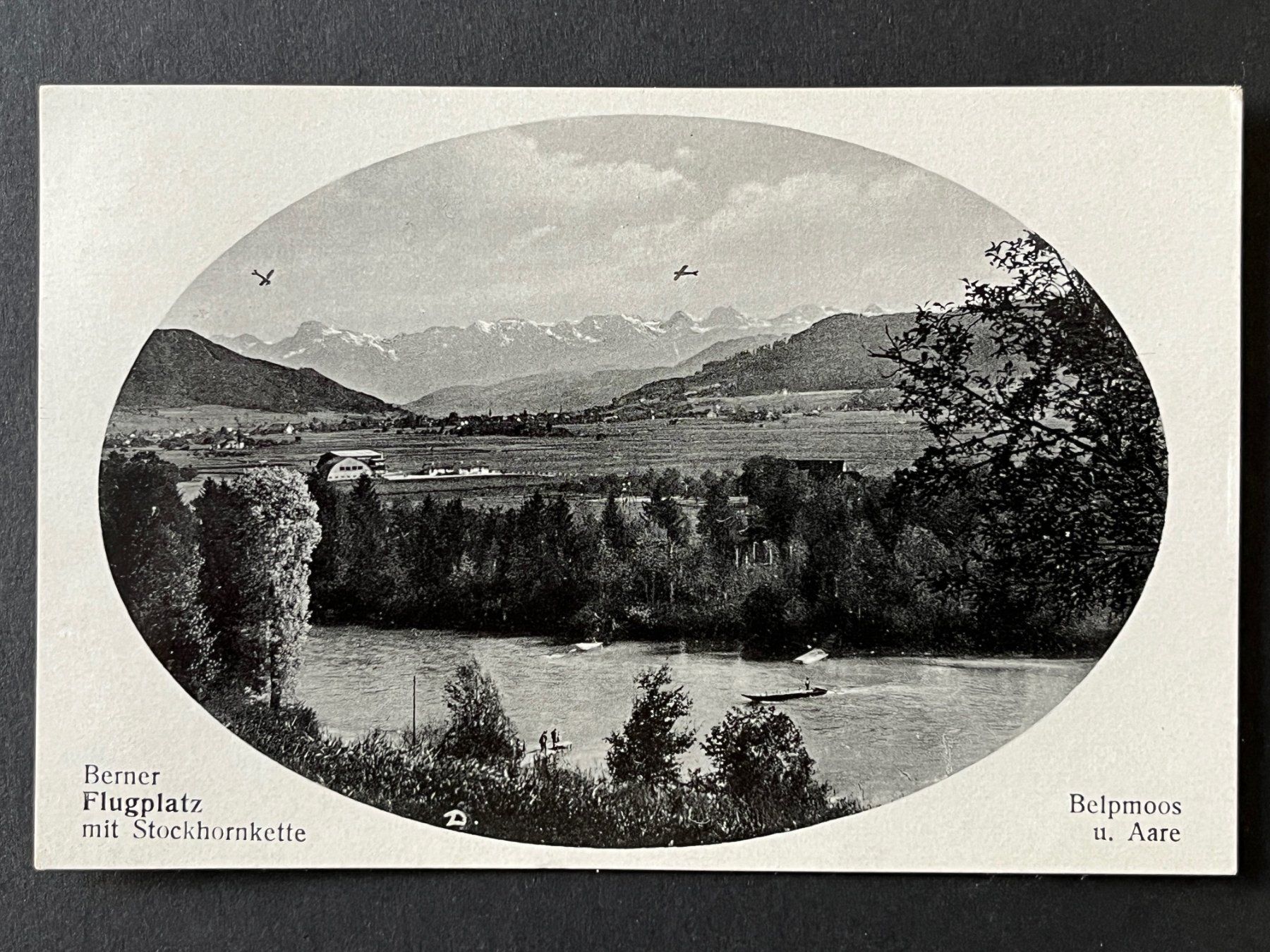 Cartoline postali: Antike Postkarte Ansichtskarte 1933 Flugplatz Bern Belpmoos – Usato da Lausen venduto da Runway28