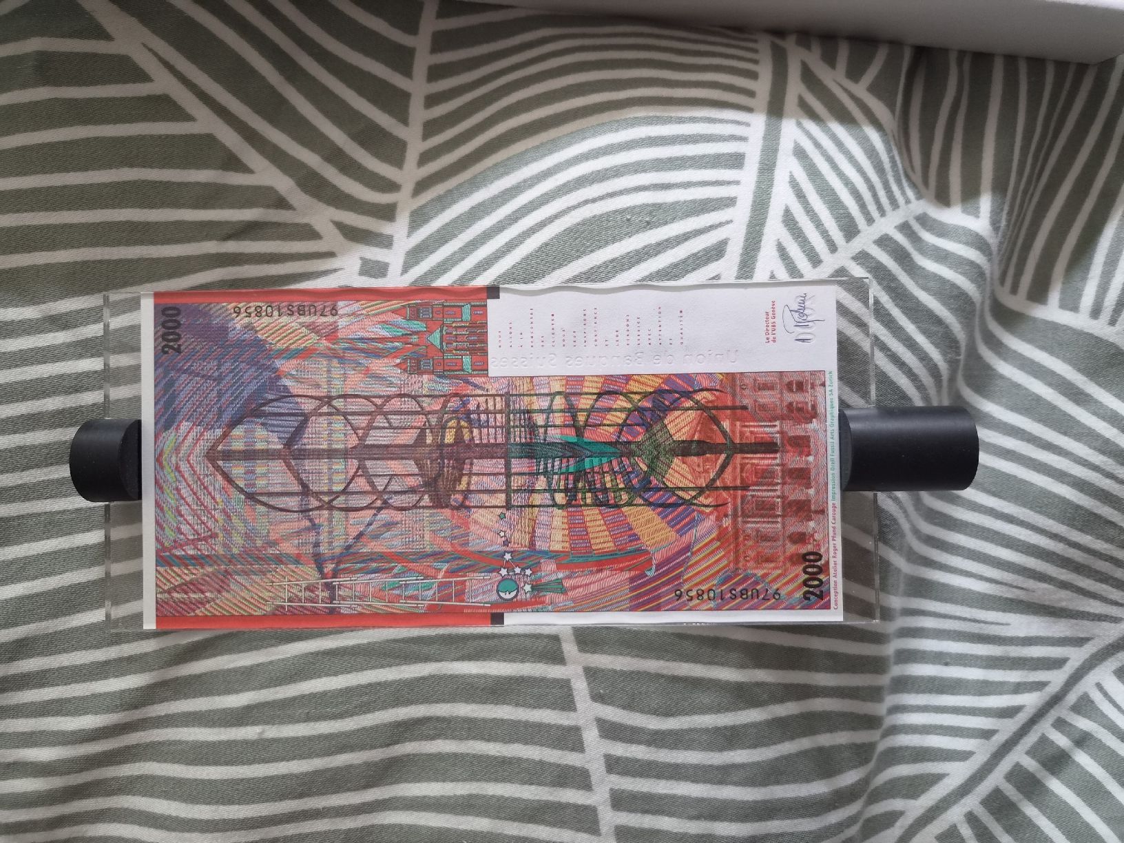 Banknoten: UBS Billet de 2000 Francs – Neu (gemäss Beschreibung) aus Les Acacias von S.Vieira 2