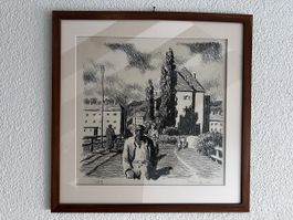 Lithografie von Fred Stauffer 1945