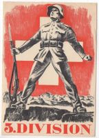 MILITÄR Einheit 3. Division 1941 mit Stempel und Briefmarke