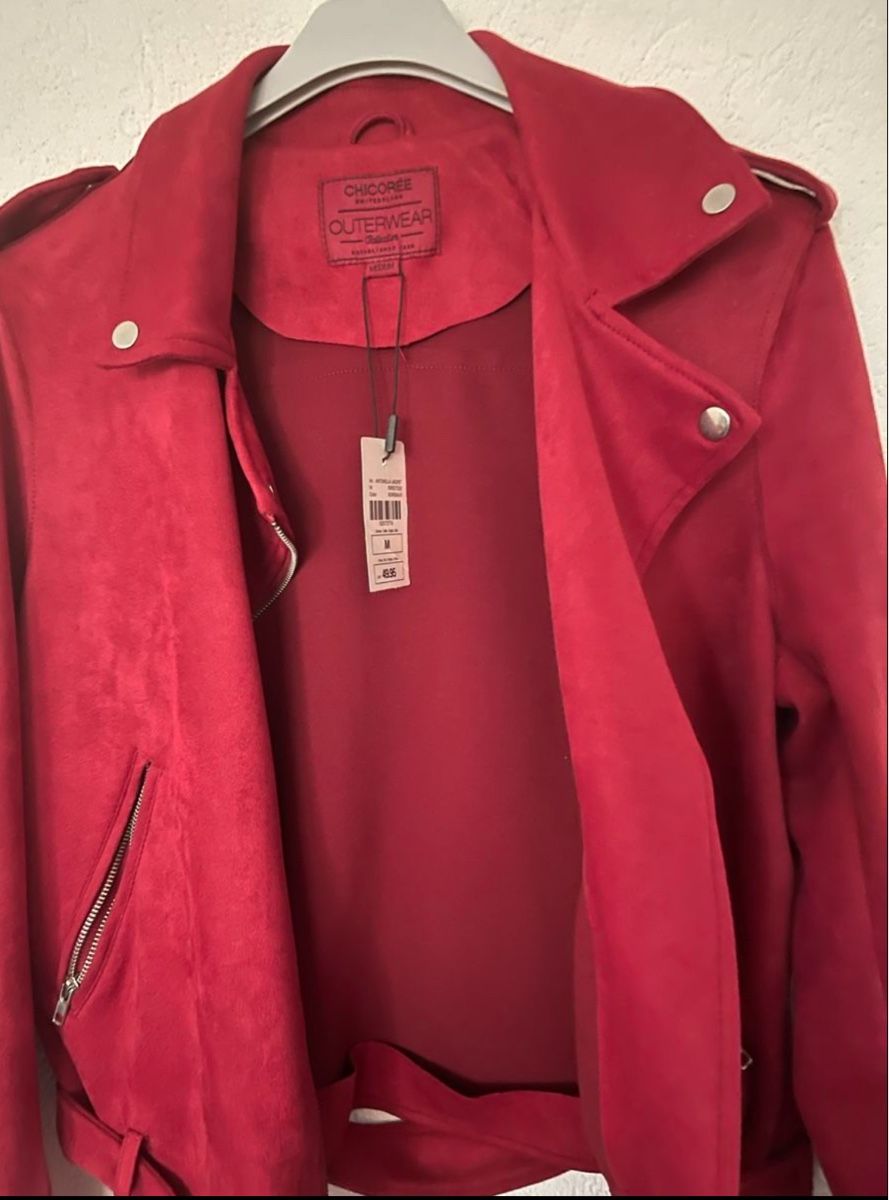 Jacken: Chicoree Wildlederimitat Jacke - Grösse M - Herbst Rot – Neu und originalverpackt aus Birr von Elines 3