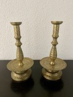 2 alte Messing Kerzenhalter