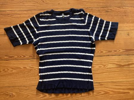 Chicoree Strickshirt, blau-weiss gestreift, Grösse M