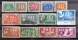 SVIZZERA 1945: La série PAX, oblitérée