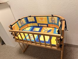 Beistellbett / Babybett aus Holz mit Nestchen