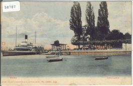Vevey - Debarcadere - Dampfschiff - coloriert