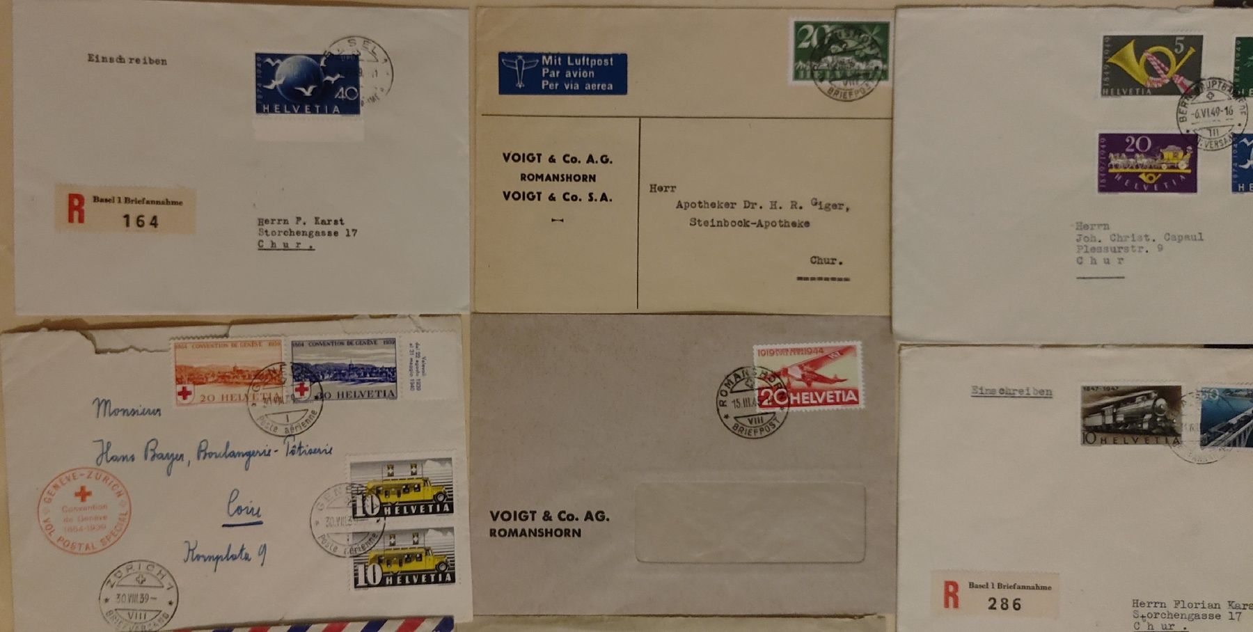 Alle Briefmarken: Luftpostbriefe Einschreibebriefe Schweiz 1xParaguay – Gebraucht aus Gossau SG von mog_2q7f 1