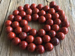 ROTER JASPIS KETTENSTRANG  KUGELN 8mm LÄNGE 39cm