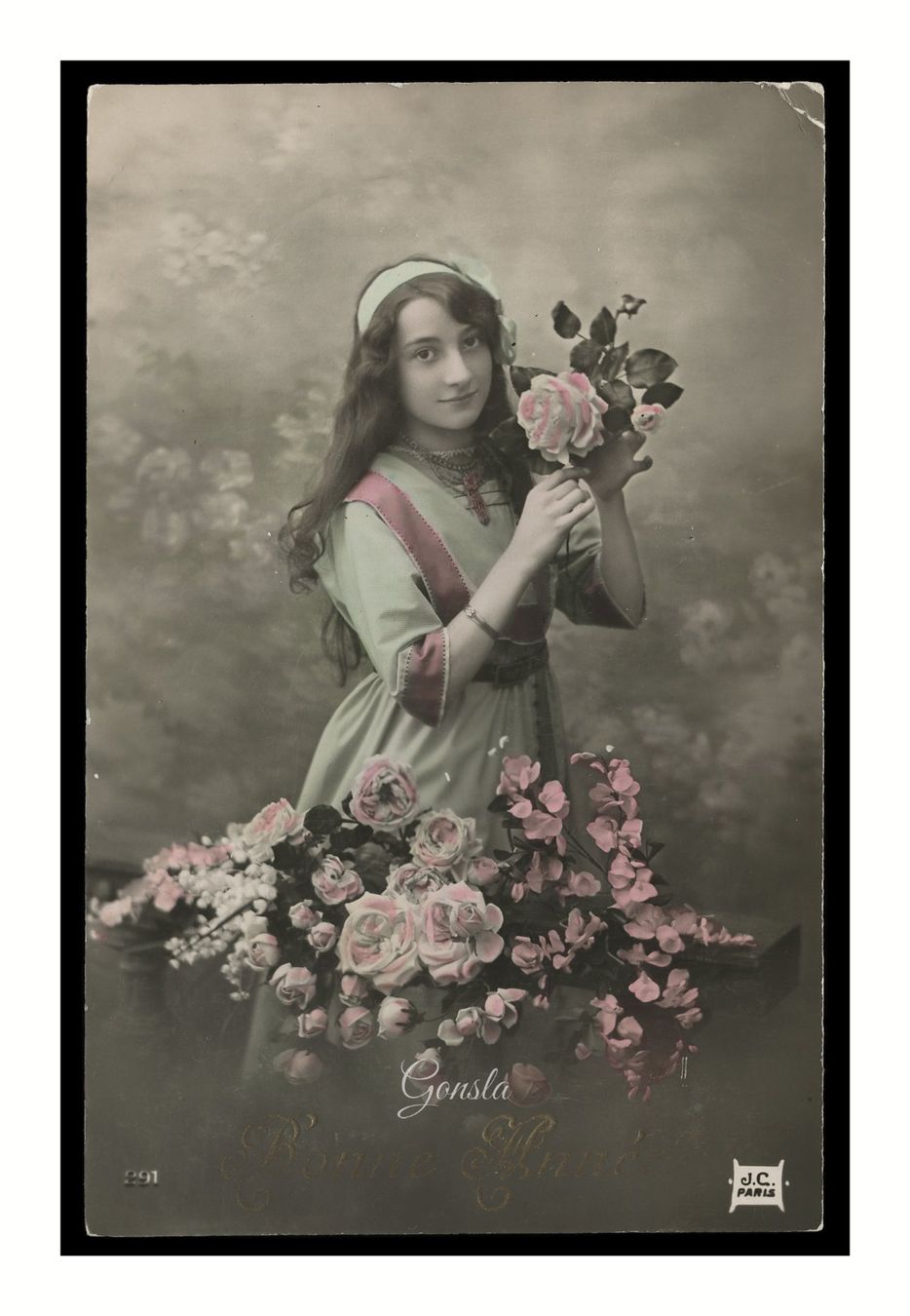 Cartoline postali: FEMME - 1912 "Bonne Année" – Usato da Onex venduto da Lagorel01