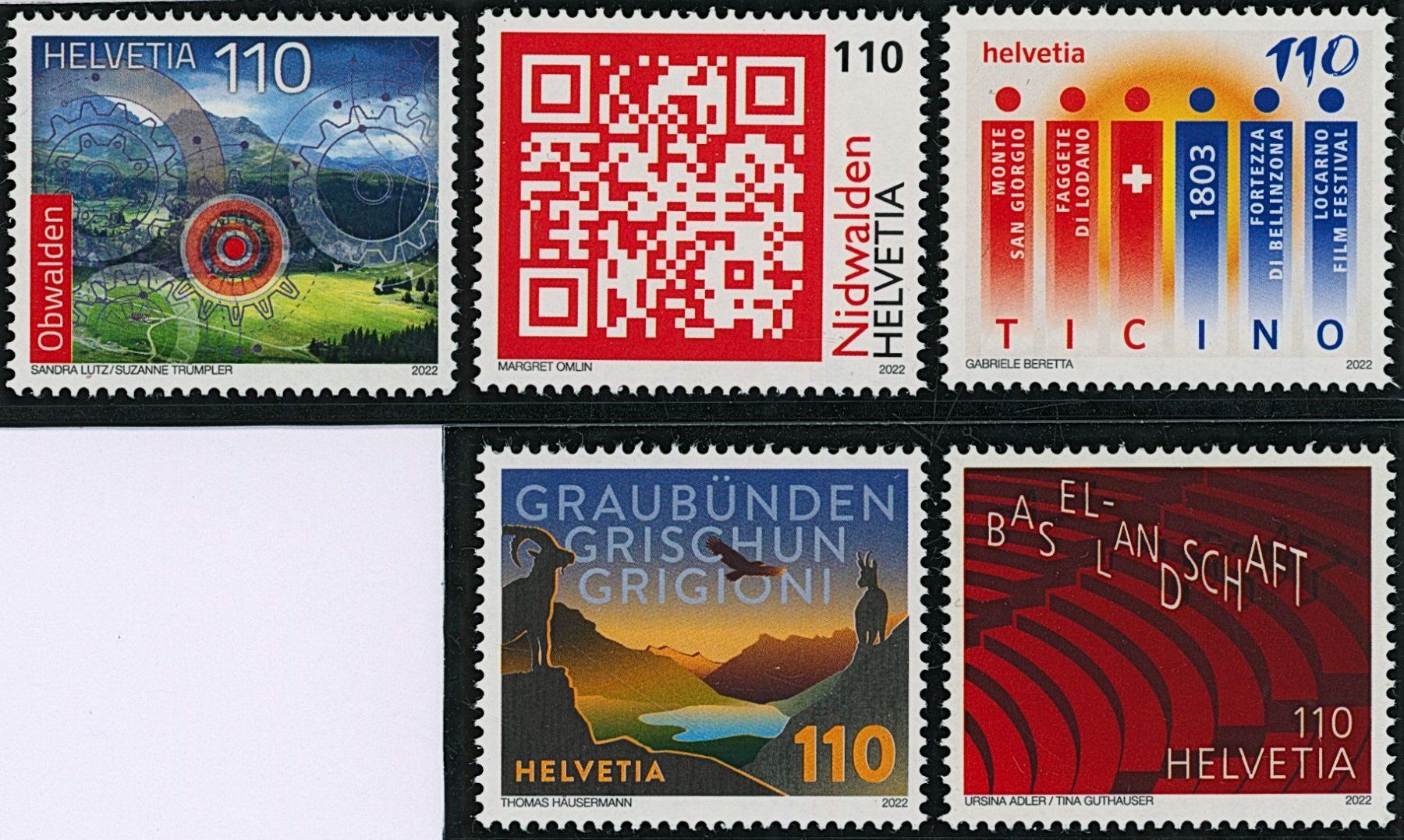Tutti i francobolli: 2022 - Kanton - Schweiz - postfrisch ** – Nuovo (secondo la descrizione) da Schindellegi venduto da leecollect 2
