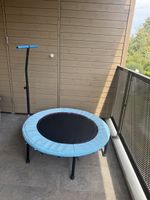 Mini Trampolin mit Haltegriff blau 
