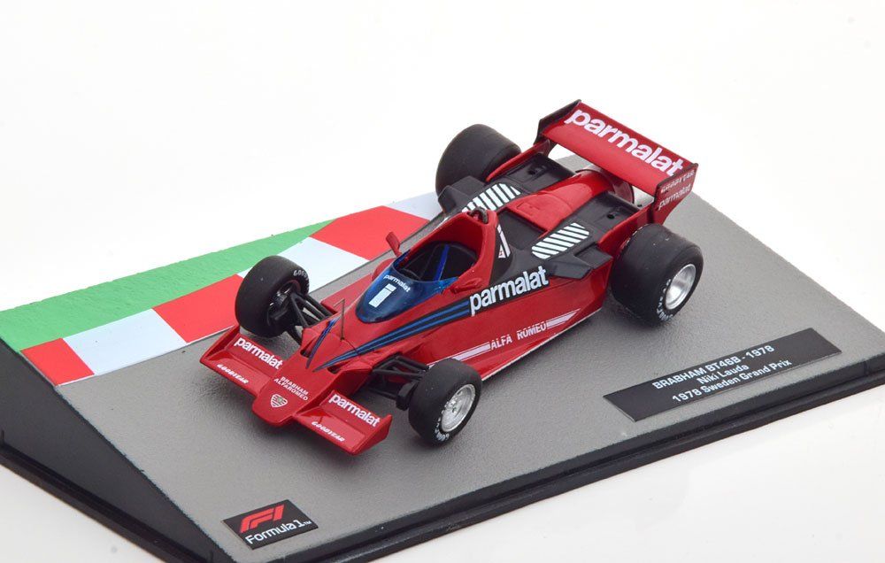 Brabham Alfa Romeo BT46B with driver 1 Niki Lauda F1 Winner Suède 1978 GP Replicas GP150AWD