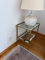 Beistelltisch, Bronze und Glas 