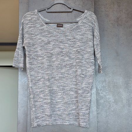 🐸 PIECES KURZARM VISKOSE PULLOVER S TOP GRAU MÉLANGE