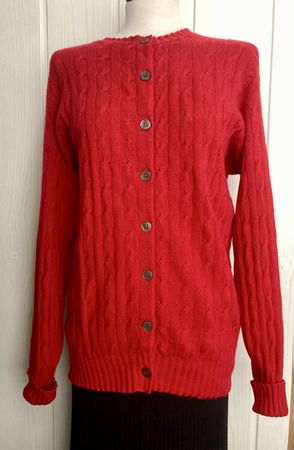 Robertson 100% Cashmere Strickjacke,Gr.M rot, Top Zustand!
