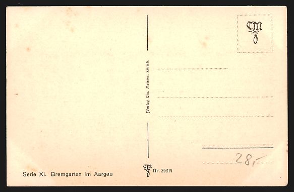 Cartoline postali: Bremgarten, Ortspartie mit Flussbrücke – Usato da Berlin venduto da bartko-reher 1