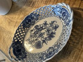 Meissen Bleu Oignon Marque d'Épée Croisée Plat de Service Ov