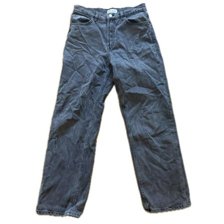 Jean Zara gris foncé, mid-rise, straight leg, 38