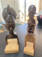 2× Afrikanische Holzfiguren / Skulpturen–Handarbeit ca. 28cm