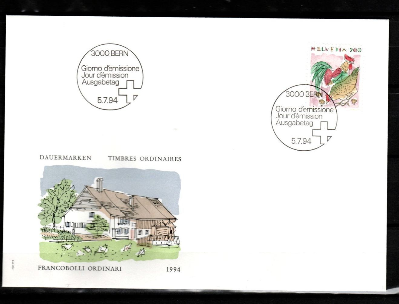 Tutti i francobolli: 1994/95 - FDC / Tiere / Hühner – Usato da Schaffhausen venduto da poststamp