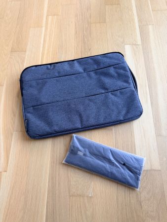 Laptop Tasche dunkelblau mit Zubehörtasche NEU
