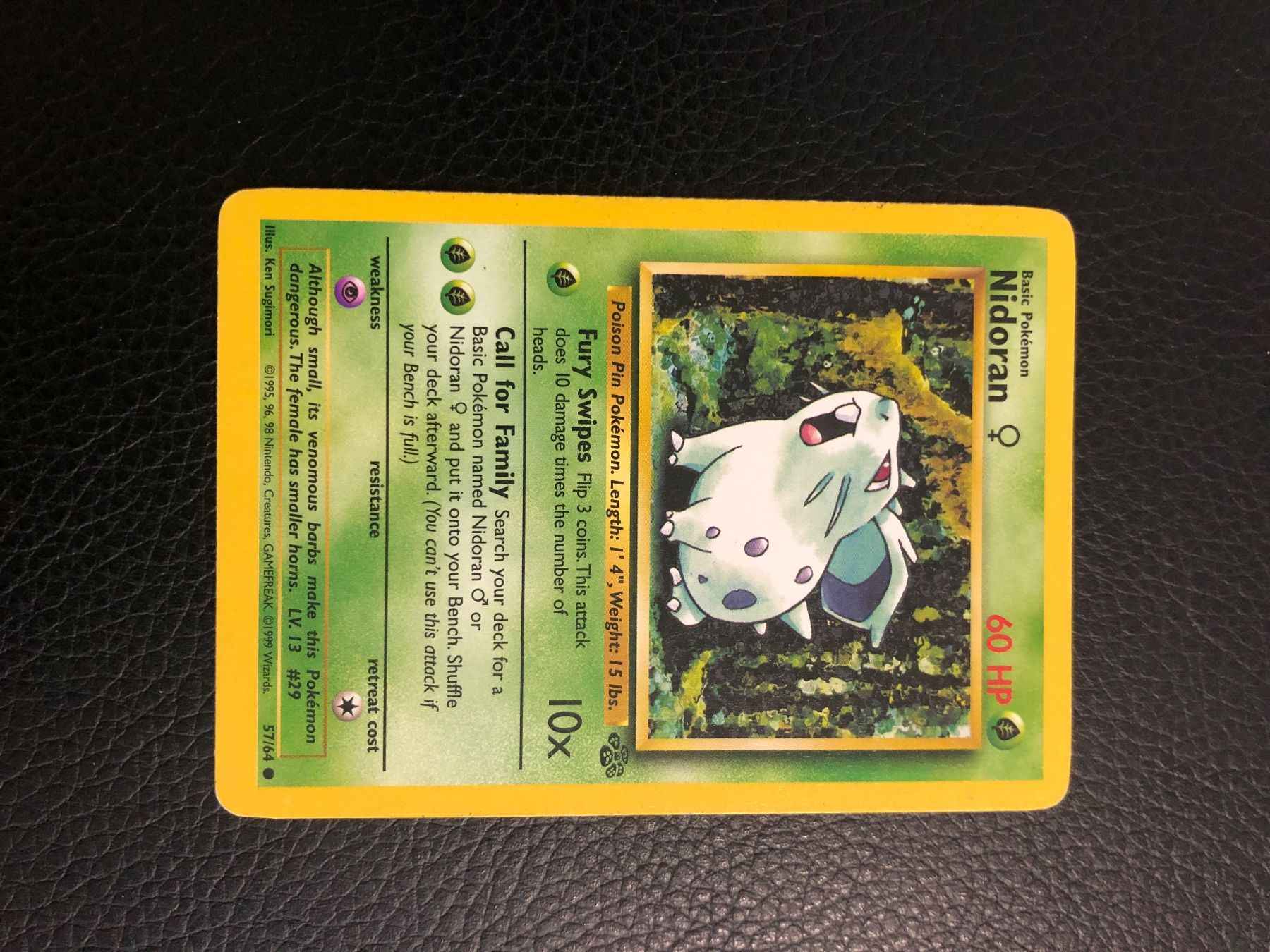 Pokémon Sammelbilder & Trading cards: 1999 Jungle Nidoran 57/64 Ab 1 – Gebraucht aus Paradiso von Pkmn10