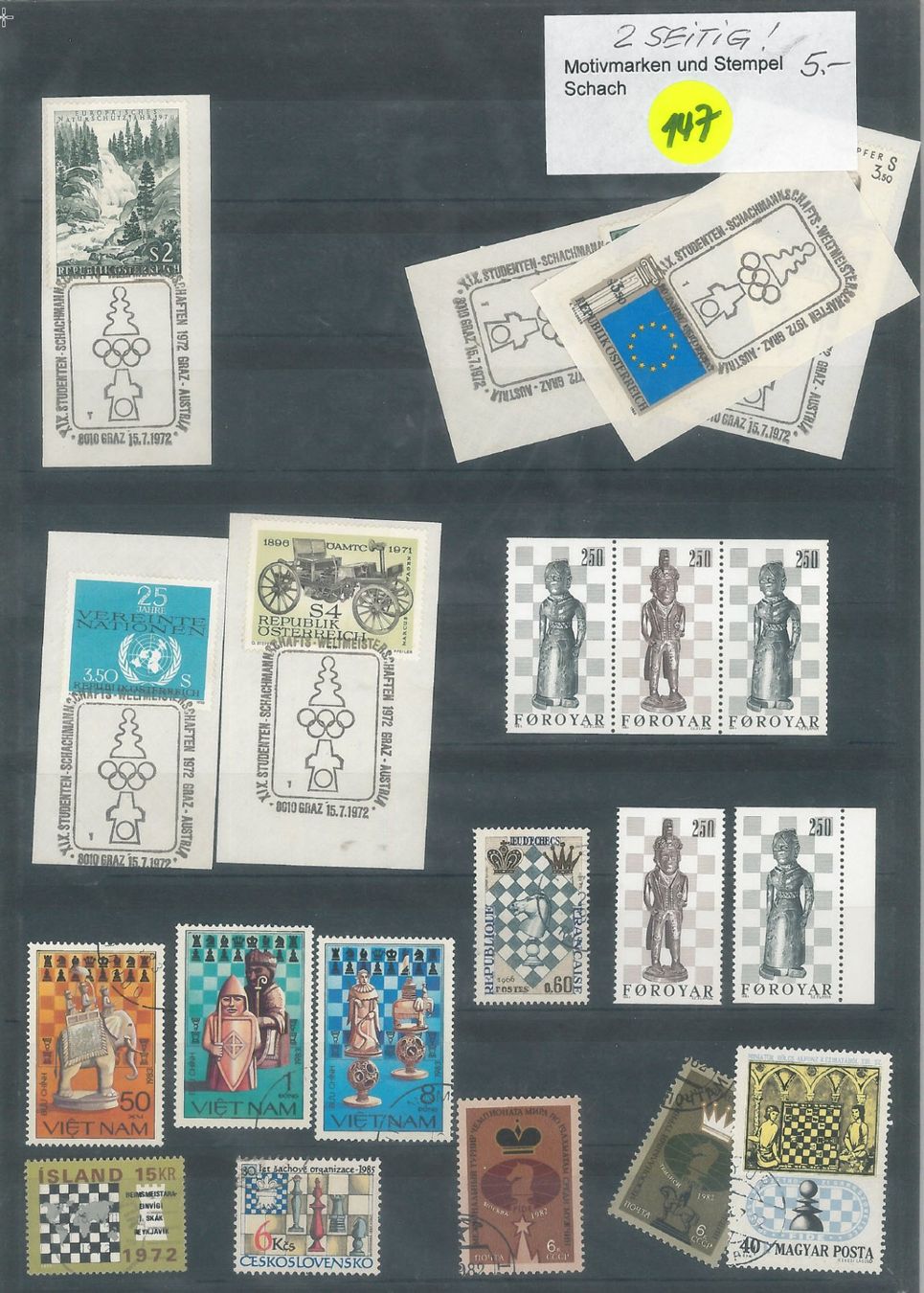 Tutti i francobolli: Motivmarken und Stempel Schach – Usato da Gränichen venduto da philatelie-biz 1