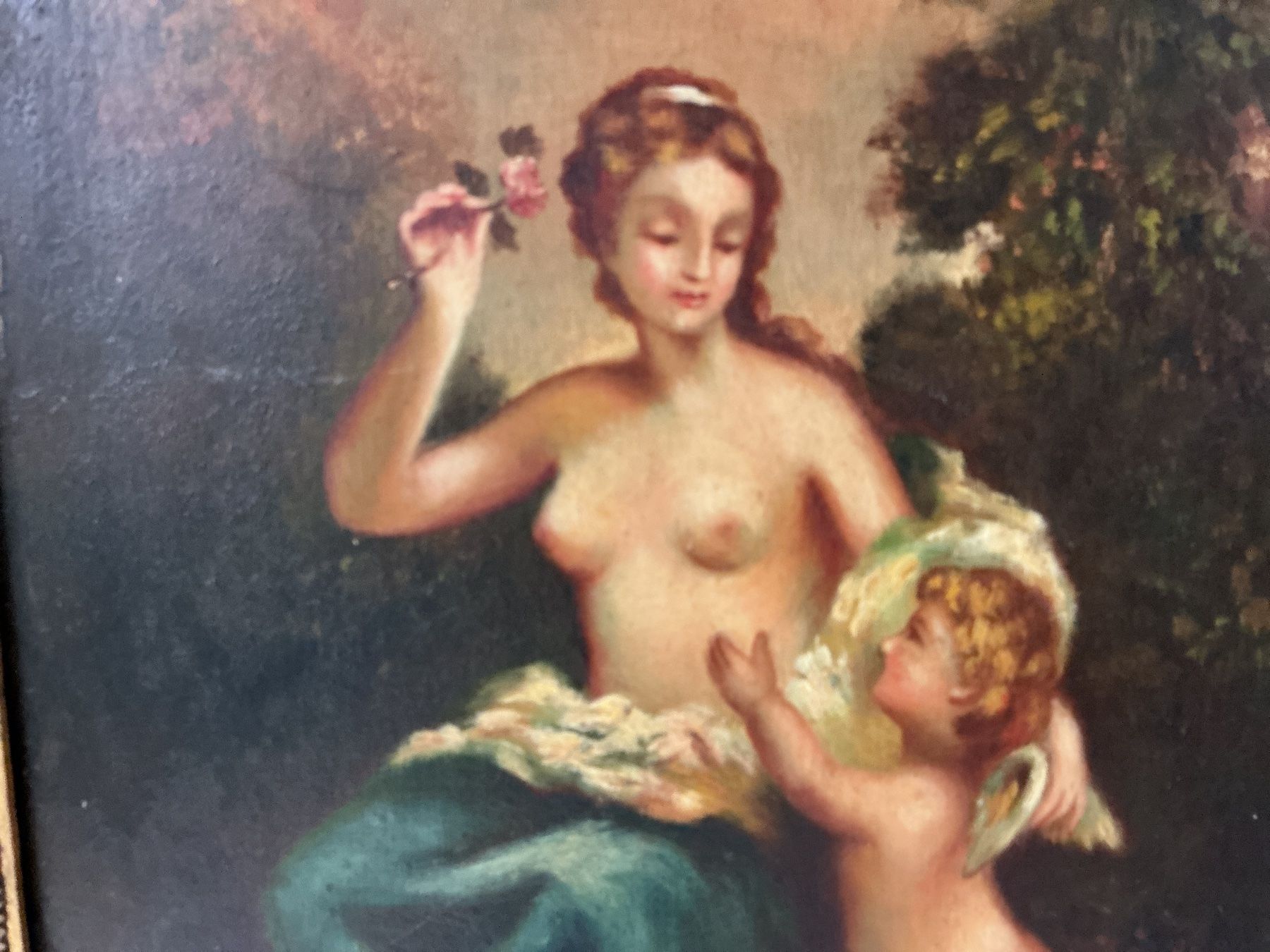 Dipinti: Antikes Gemälde Frau mit Putti – Usato da Bern venduto da vielerart 1
