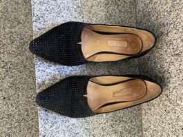 Gabor Schwarze Kalbsleder Ballerinas, Gr. 38.5 Top Zustand!